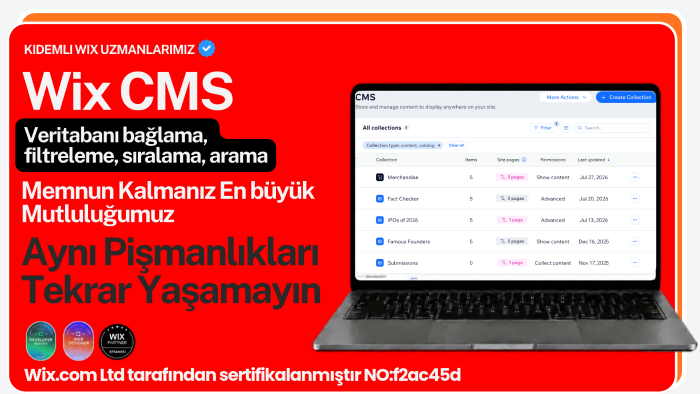 wix veritabanı dinamik sayfa ile cms kurarım
