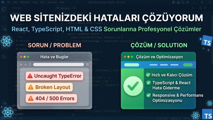 web projelerinizdeki hataları gideririm