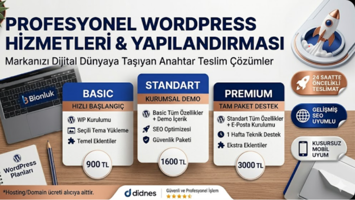 wordpress ile sitenizi hazırlarım