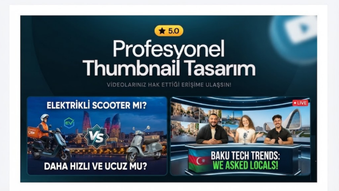 sizin için yaratıcı youtube küçük resimleri tasarlayabilirim