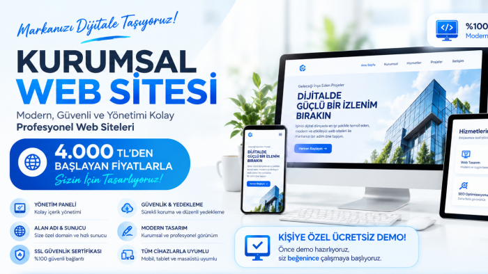 markanız için modern ve mobil uyumlu kurumsal site yaparım