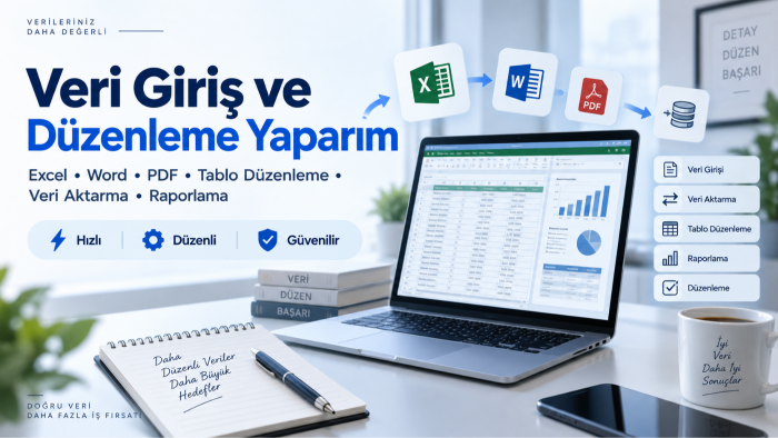 Excel, web sitesi ve sistemlerinize veri girişi yaparım