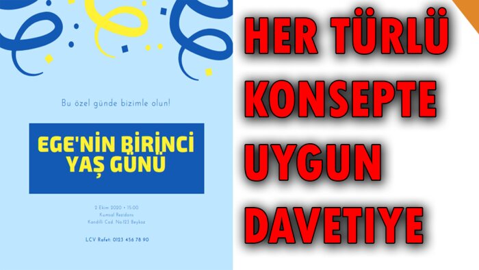 her tür davetiye veya kutlama kağıtı yapabilirim