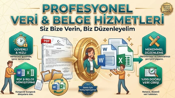 PDF ve belgelerinizi Word veya Excel'e düzenli aktarabilirim
