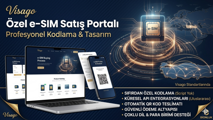 sıfırdan özel e-sim satış portalı geliştiririm