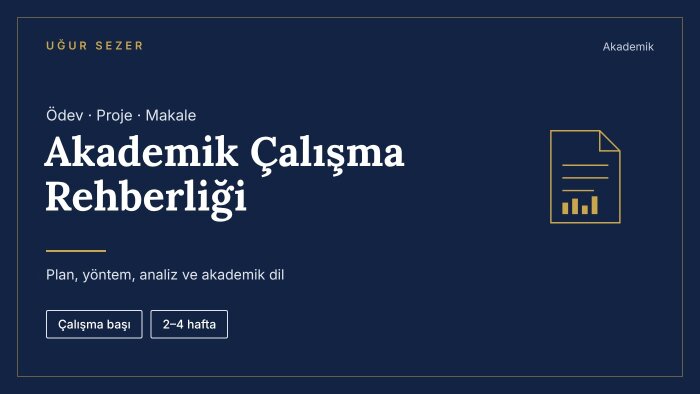 proje ve makale çalışman için akademik rehberlik veririm