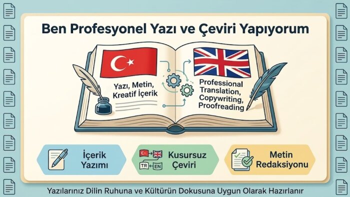 profesyonel düzeyde İngilizce Türkçe çeviri yaparım
