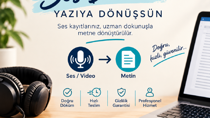 ses ve video kayıtlarınızı özenle yazıya dökerim