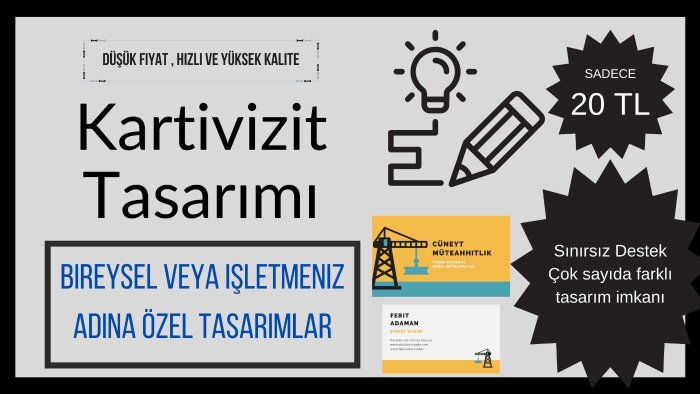 size özel veya firmanıza özel kartivizit tasarlayabilirim