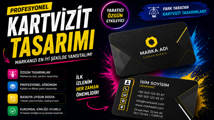 profesyonel, modern ve baskıya hazır kartvizit tasarlıyorum