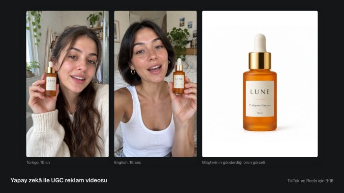 yapay zekâ ile gerçekçi ugc reklam videosu hazırlarım