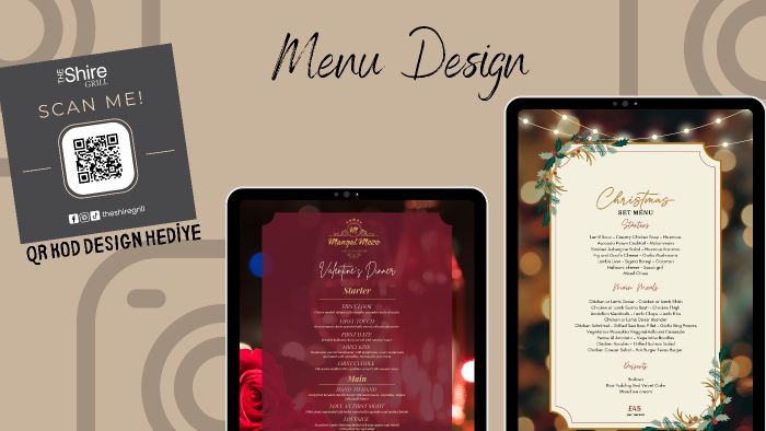 restaurantınız için menu tasarımları sağlayabilirim