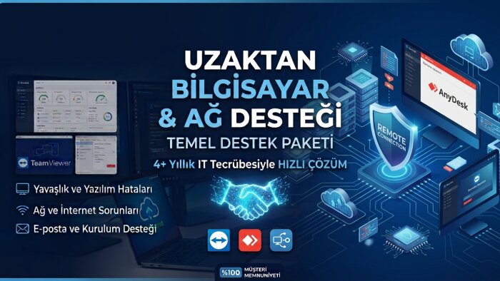 uzaktan bilgisayar, ağ ve sistem sorunlarınızı hızla çözerim