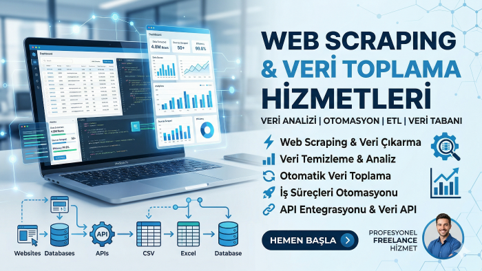 web sitelerinden veri çekip size sunarım