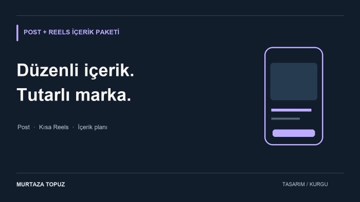 Instagram için post ve Reels içerik paketleri hazırlarım