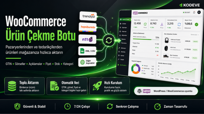 WooCommerce için özel ürün çekme botu geliştiriyorum