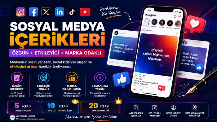 sosyal medya için etkili içerik metinleri hazırlıyorum