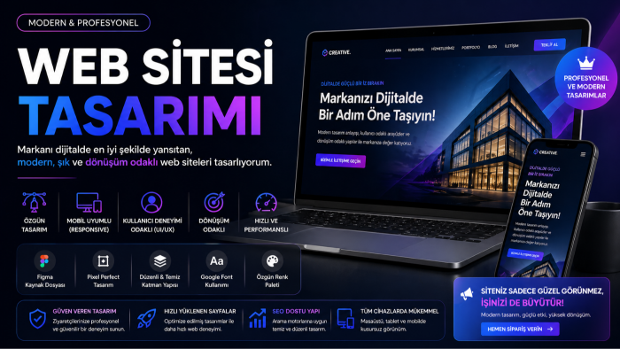 modern ve profesyonel web sitesi tasarımı yaparım