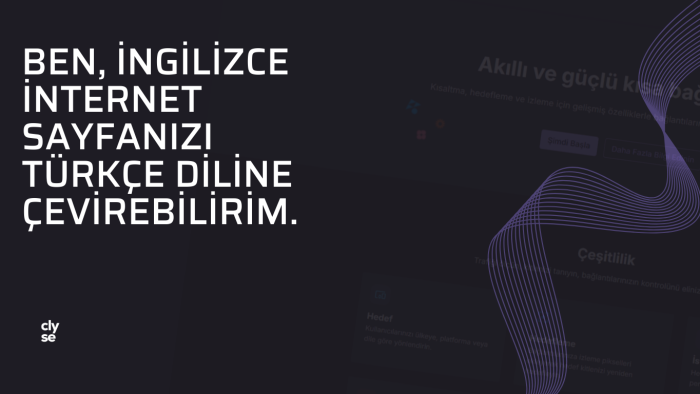 İngilizce internet sayfanızı Türkçe diline çevirebilirim
