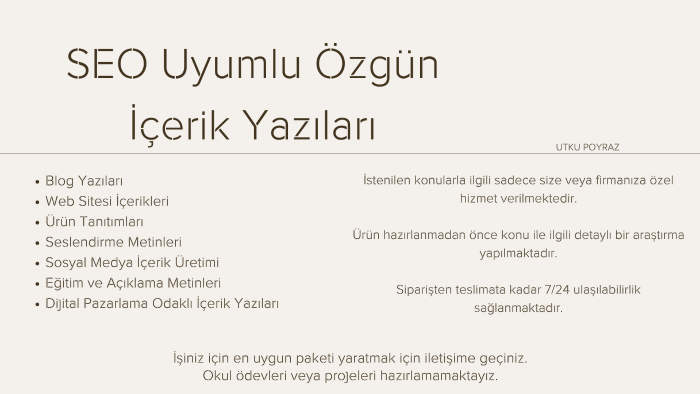 talep edilen konu hakkında özgün içerikler tasarlayabilirim