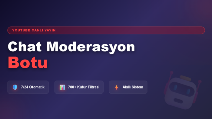 YouTube canlı yayınınız için moderasyon bot geliştirebilirim