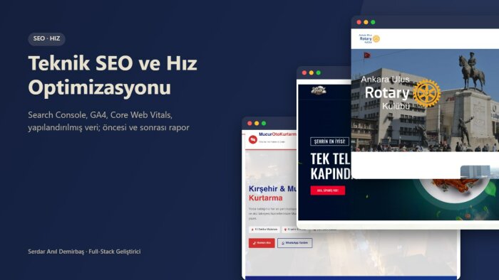 sitenizin teknik SEO ve hız optimizasyonunu yaparım