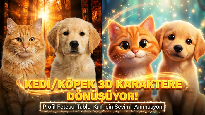 sevimli dostlarınızı 3D animasyon karakterine dönüştürüyorum