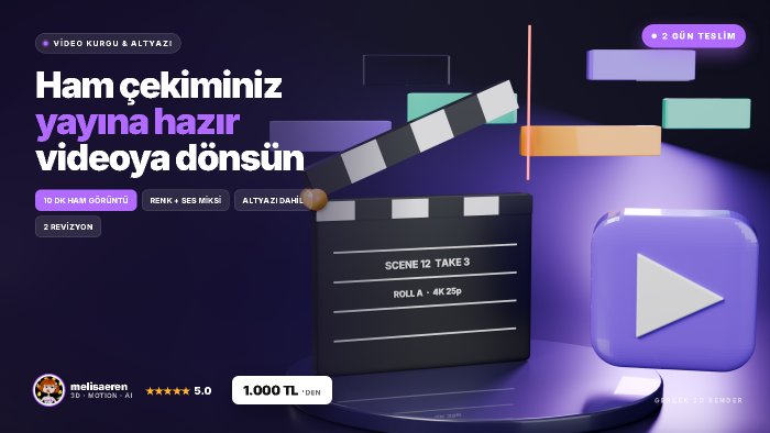 videonuzu kurgular, altyazı ekler, yayına hazırlarım
