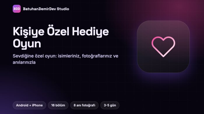 sevdiğinize özel isim ve fotoğraflı hediye oyun yaparım