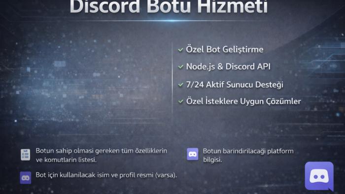 ihtiyacınıza özel bir discord botu hazırlarım