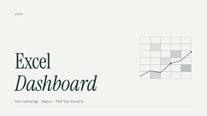 Excel'de dashboard, rapor ve veri temizliği yaparım