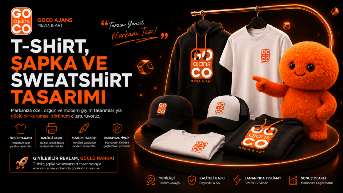 t-shirt, şapka ve sweatshirt tasarımı yapabilirim