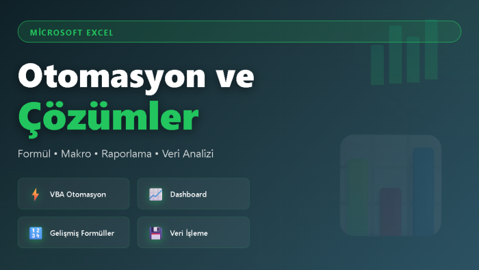 Excel ile tüm ihtiyaçlarınıza özel çözümler geliştirebilirim