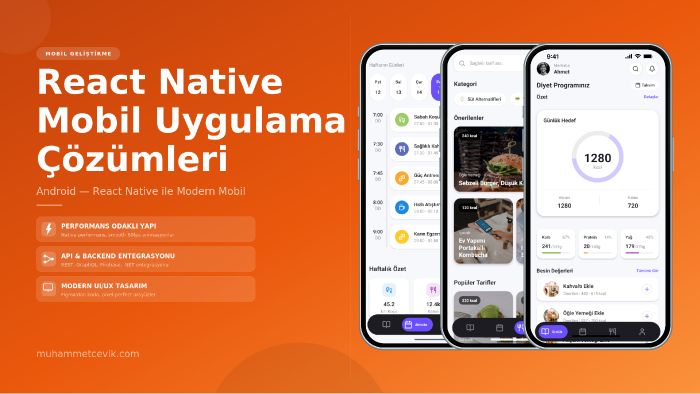 hayalindeki android uygulamayı react native ile geliştiririm