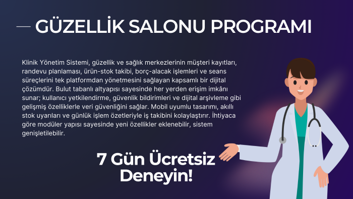 güzellik salonu programı hizmeti sunuyorum