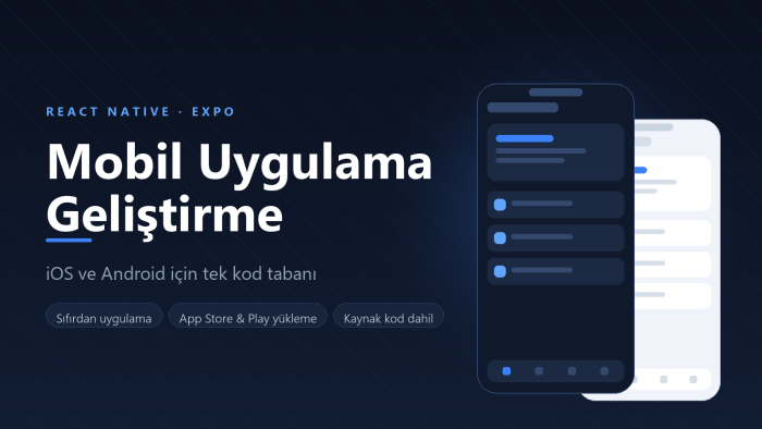 React Native ile iOS ve Android mobil uygulama geliştiririm
