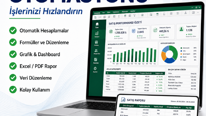 Excel işlerinizi otomatikleştiriyor ve raporluyorum