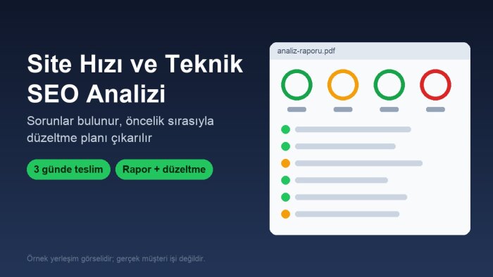 sitenizin hız ve teknik SEO sorunlarını bulup düzeltirim
