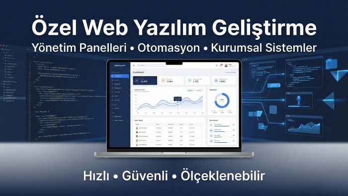 web tabanlı yazılım ve yönetim paneli geliştiririm