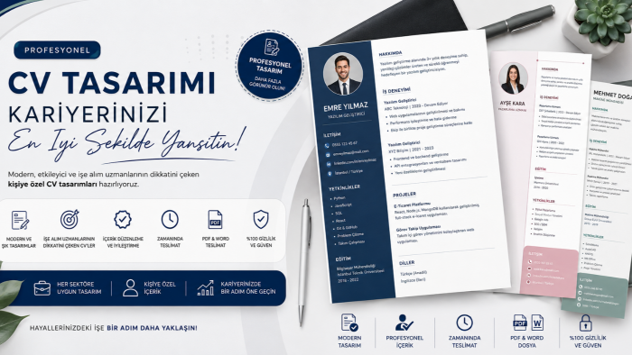 profesyonel ve modern CV tasarımınızı hazırlayabilirim