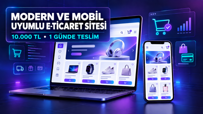modern ve mobil uyumlu e-ticaret sitesi geliştiririm