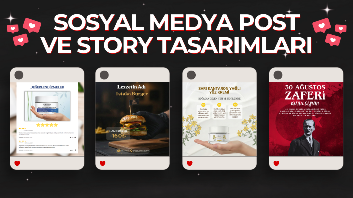 sosyal medya hesaplarınız için post ve story tasarlarım