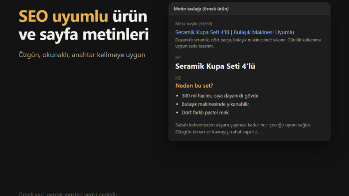 SEO uyumlu web sitesi ve ürün açıklaması metinleri yazarım