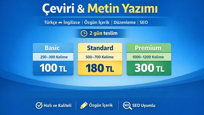 özgün metinler yazıp düzenler ve çeviri yaparım