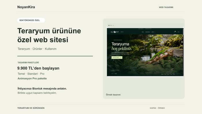 teraryum ürünleri için tanıtım sitesi yaparım