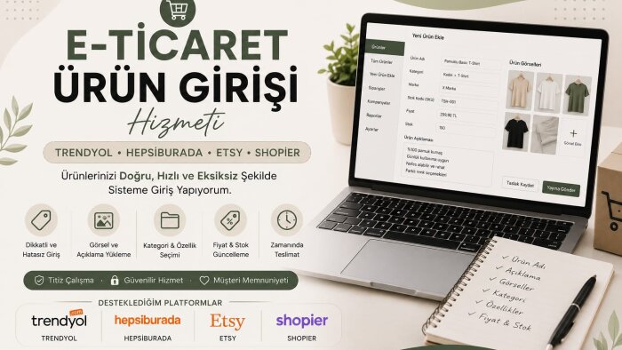 ürün bilgilerinizi sisteme girerim