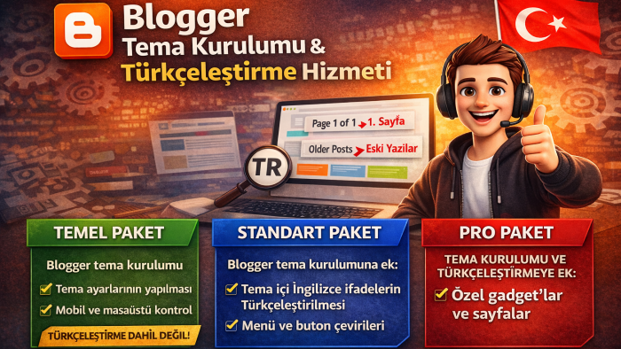 Blogger için tema kurulumu ve Türkçeleştirme yaparım