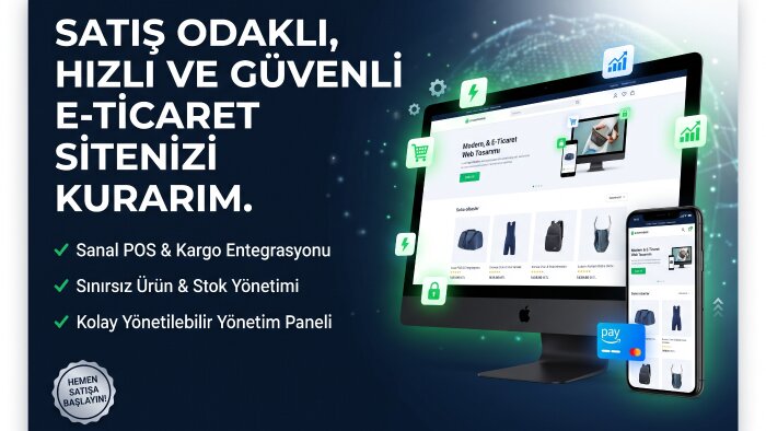 satış odaklı, hızlı ve güvenli e-ticaret sitenizi kurarım
