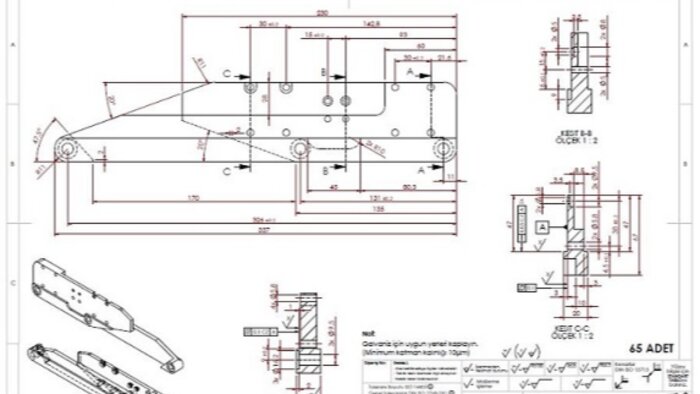 3D parça çizim-tasarım, montaj ve teknik resim hazırlarım