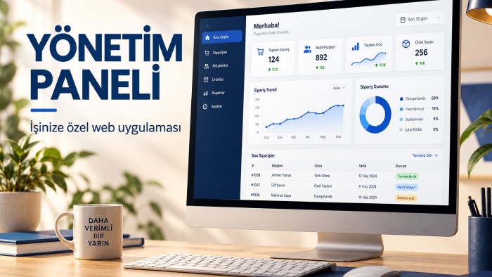 işinize özel web uygulaması ve yönetim paneli geliştiririm